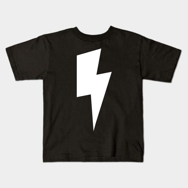 White Lightning Bolt Kids T-Shirt by winterwinter